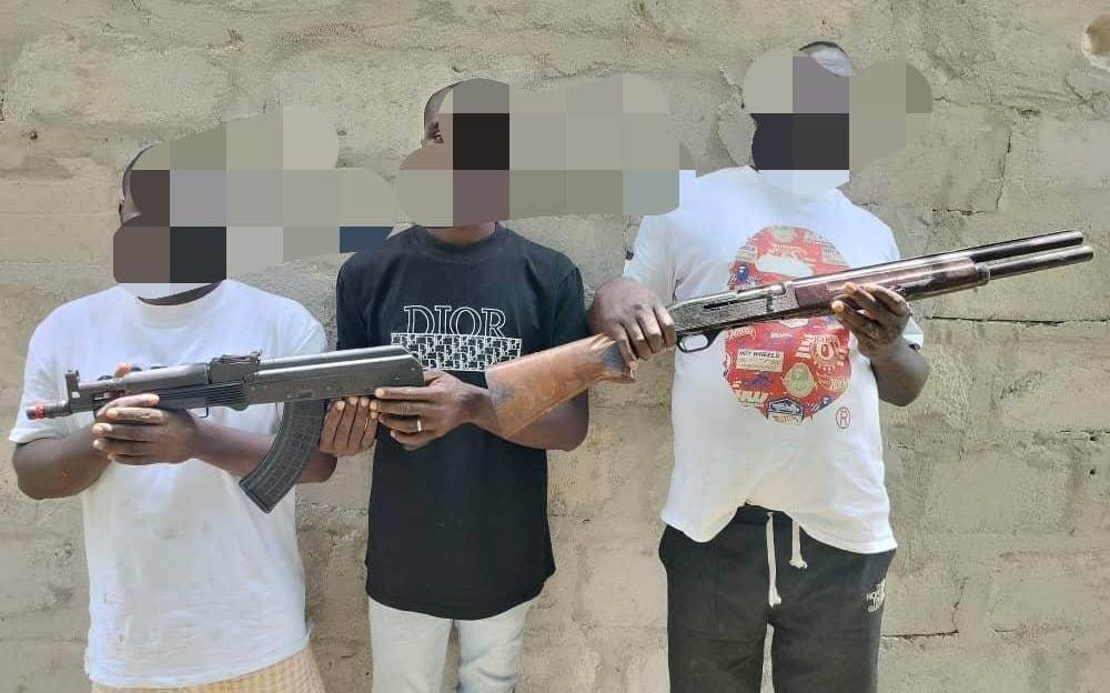 Three Suspected Kidnappers/Cultists Arrested, Another Inside Vehicle, AK-47 Rifle, Pistol Recovered