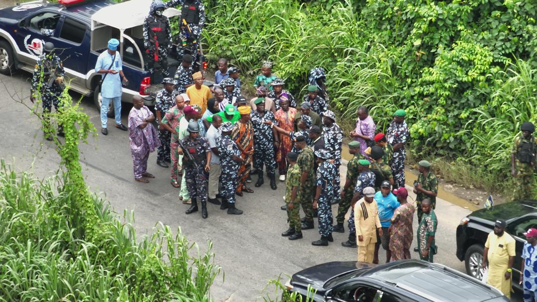 Insecurity: Police, Army, DSS, NSCDC, Amotekun, Others On Show Of Force On Ogun/Ondo Border, Warn Criminals