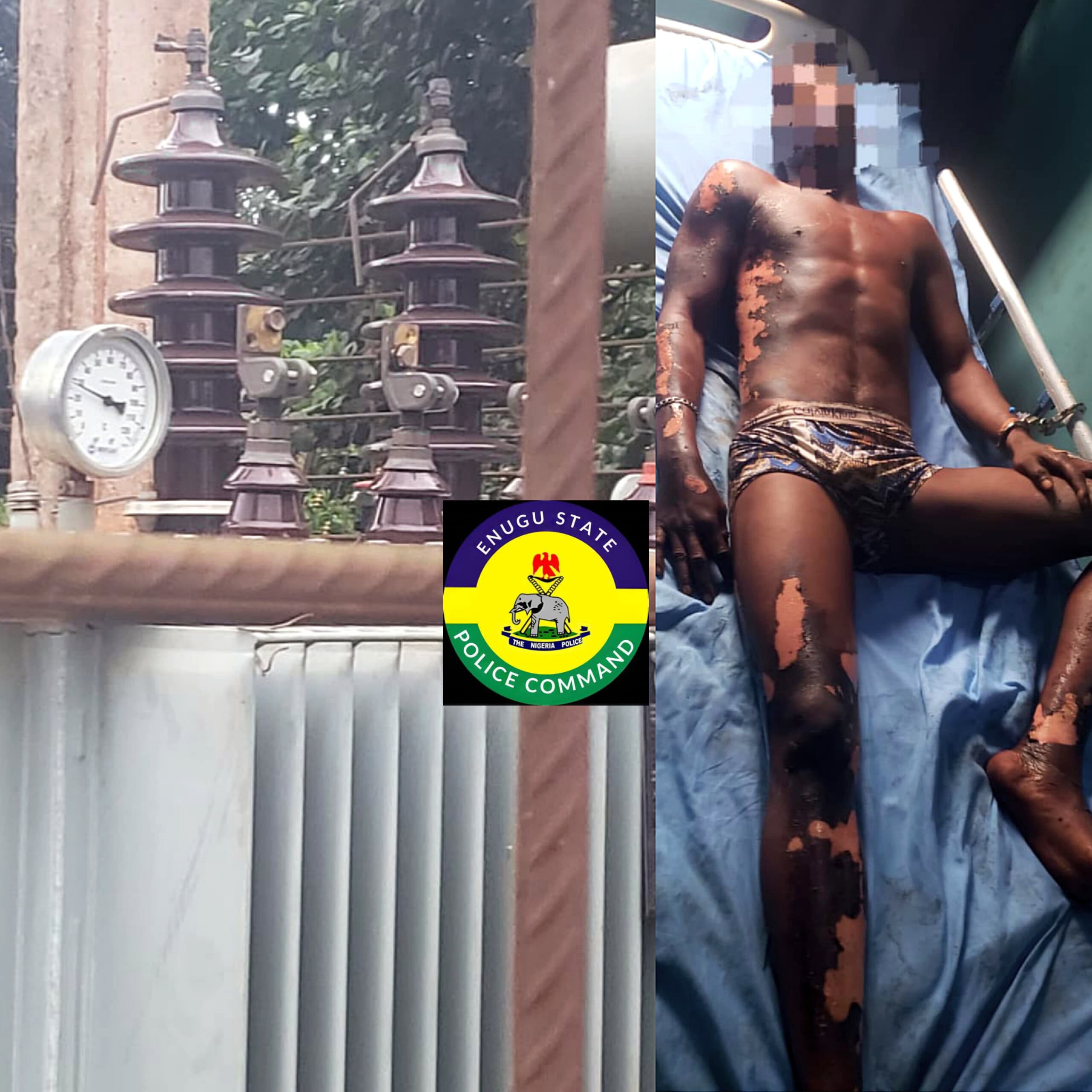 Enugu Police Arrest Unconscious Electricuted Transformer Vandal