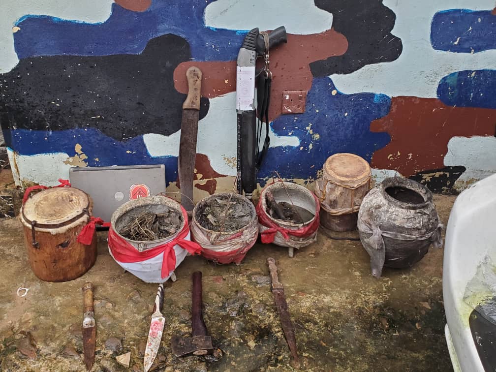 Charms Failed Herbalist, As Police Swoop On Shrine, Carted Away Fetish Items, Herbalist Handcuffed